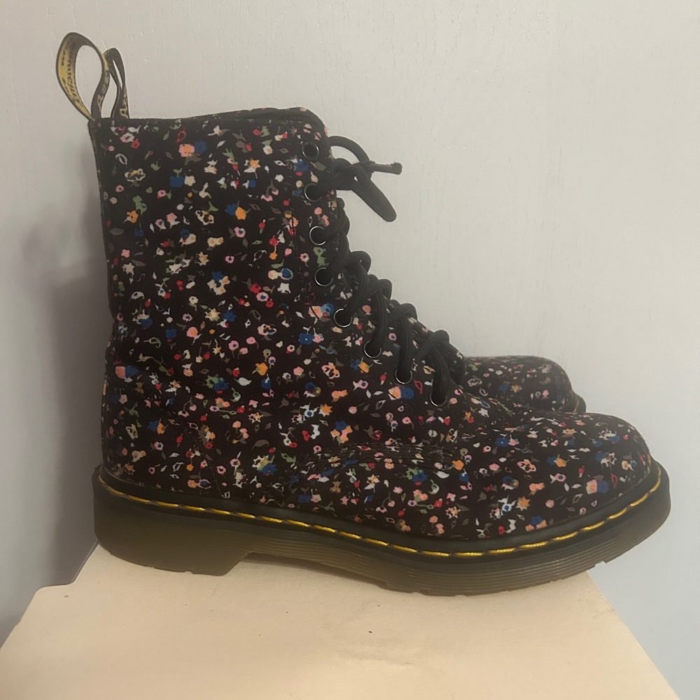 Dr. Martens Black With Colored Speckles Page Boots
